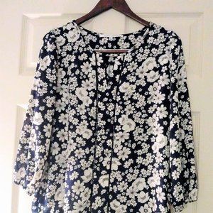 Collective Concepts navy and white blouse